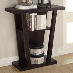 31.5'' Cappuccino Console Table Wood Sofa Table Entryway Table, Modern Contemporary Narrow Console Table Entryway Table Sofa Table with Open Storage S