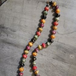 Vintage Hand Painted Or Style String Of Beads 