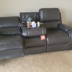 3 Seat Recliner Leather Sofa