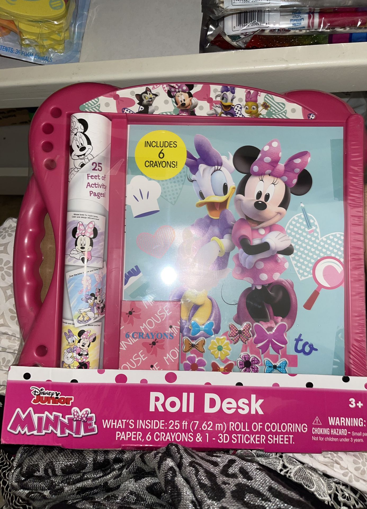 Minnie Mouse Activity Roll Desk New 