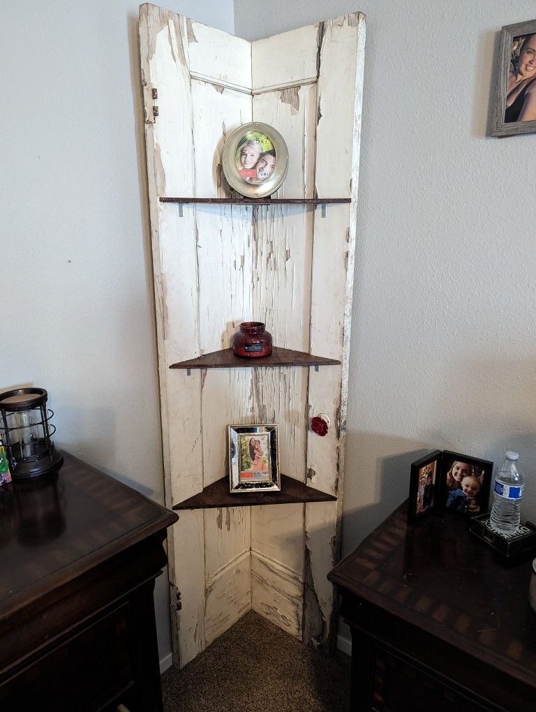 Rustic Door Corner Shelf