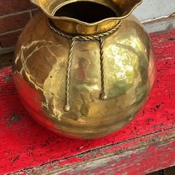 1980’s Vintage Brass Vase with String Adornment