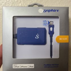 iPhone Wall Charger BT Saphire SA2-679-2 Pwrmate  With Lightning Cable, 3.3ft (Blue)