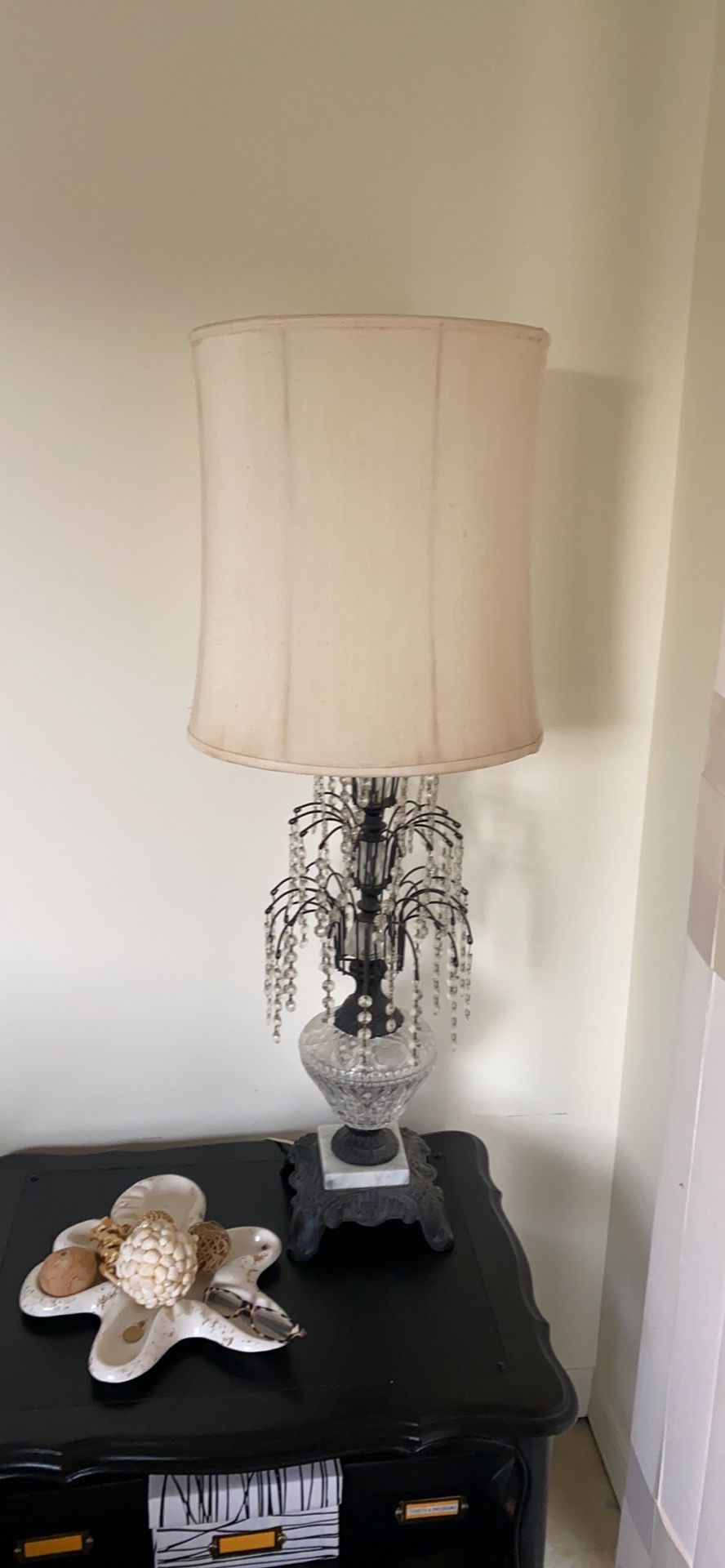 Vintage Crystal Marble Table Lamp