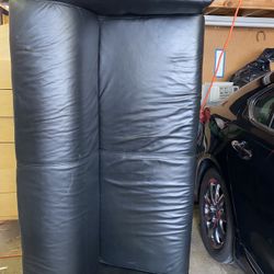 2 Black Leather Couches 