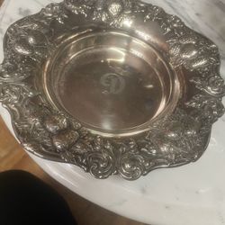 Rare Sterling Silver Strawberry Repousse Bowl 143 Grams 