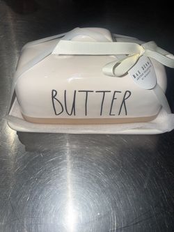 Rae Dunn Artisan Collection Butter Dish by Magenta Ceramic Covered Butter Holder