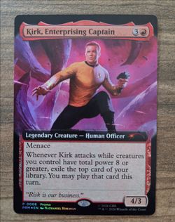 MTG Star Trek Kirk, Enterprising Captain Extended Art Promo Card