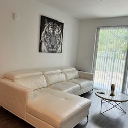 White Leather Sofa 
