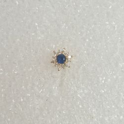 Blue Flower Nose Piercing 