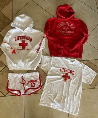 Lifeguard Hoodie Sweatshirt  T-Shirt Shorts Small Womens Juniors Costume