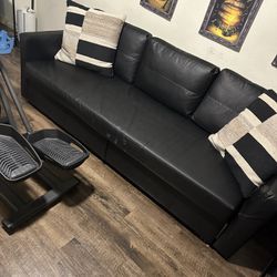 Soft Leather Couch Pull Out Bed 
