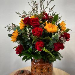 Ollita Roses And Sunflowers Arrangement