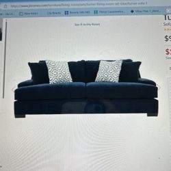 Turner Blue Sofa Set 