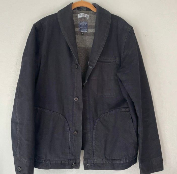 Rogue Territory Shawl Collar Supply Jacket Dark Indigo Men’s XL Faribault Wool
