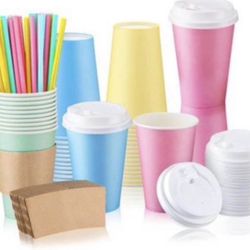 240 Pcs Coffee Cups with Lids Sleeves Straws Disposable Paper Coffee Cups Winter Chocolate Drinking
