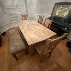 Dining Table Seats 4 Chairs & Bench $200 OBO 