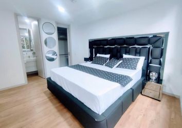 King Bed Frame with Tall Upholstered Headboard