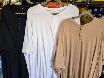 Mens 3-pk Henley t-shirts, NWT, 4XL, 3 colors