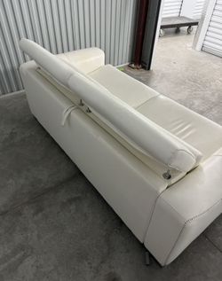Bay Harbor white leather sofa bed