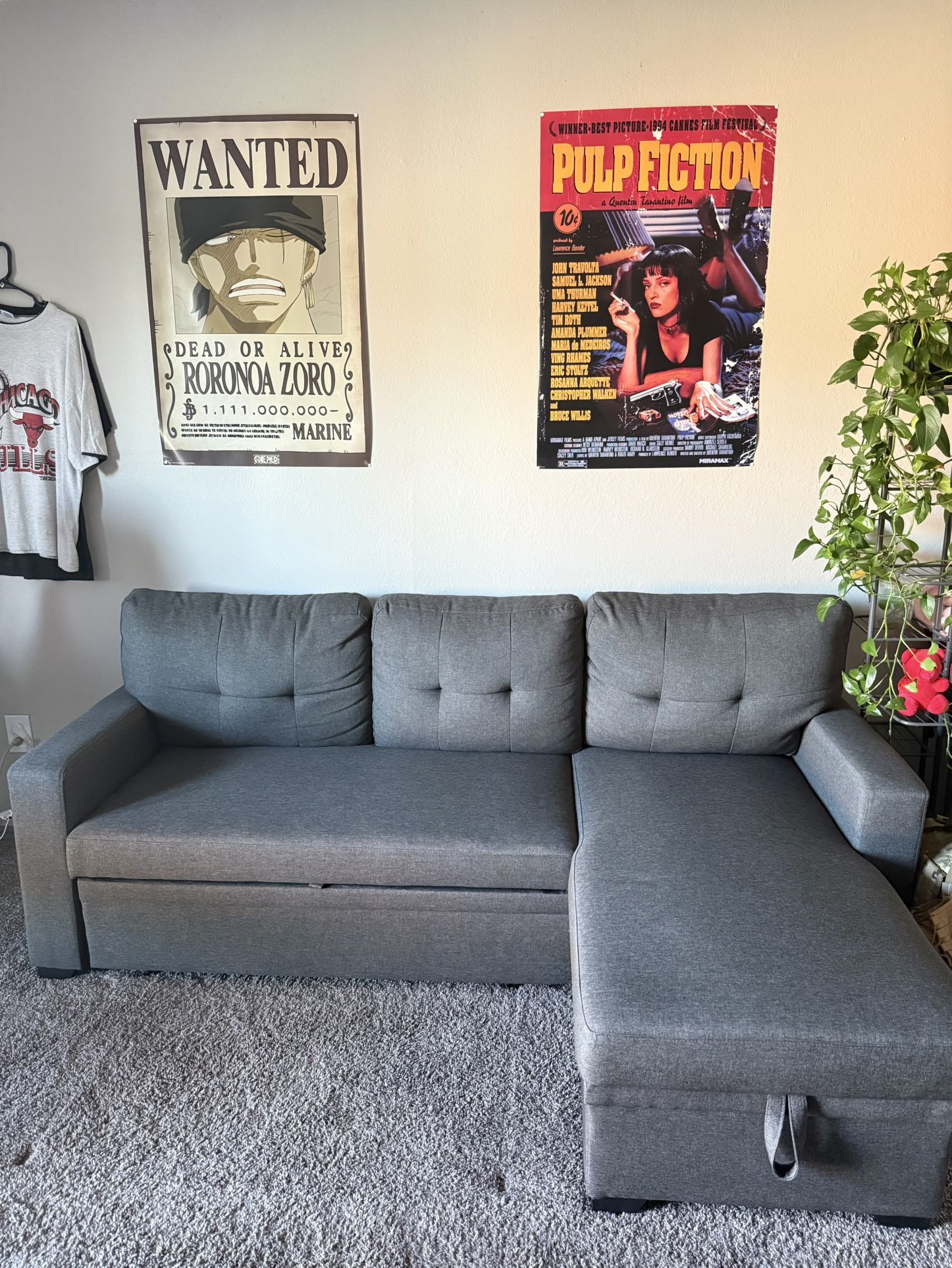 MOVING SALE ! Dark Gray L-Shaped Sectional