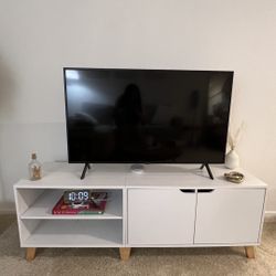 White TV Stand for TVs up to 65” 