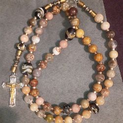 Handcrafted agate rosary