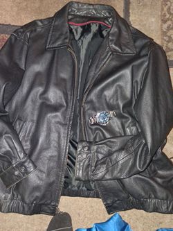 Leather jacket   Wilmington mens watch
