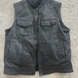 Leather Motorcycle Vest 