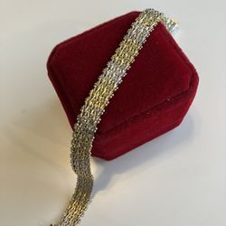 Gorgeous 925 And GF Italian Made 8” Bracelet