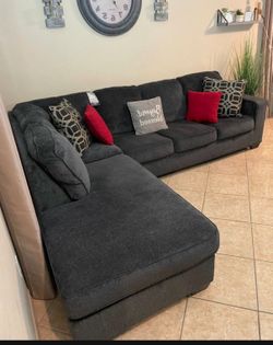 Beautiful charcoal grey sectional couch from Ashley furniture