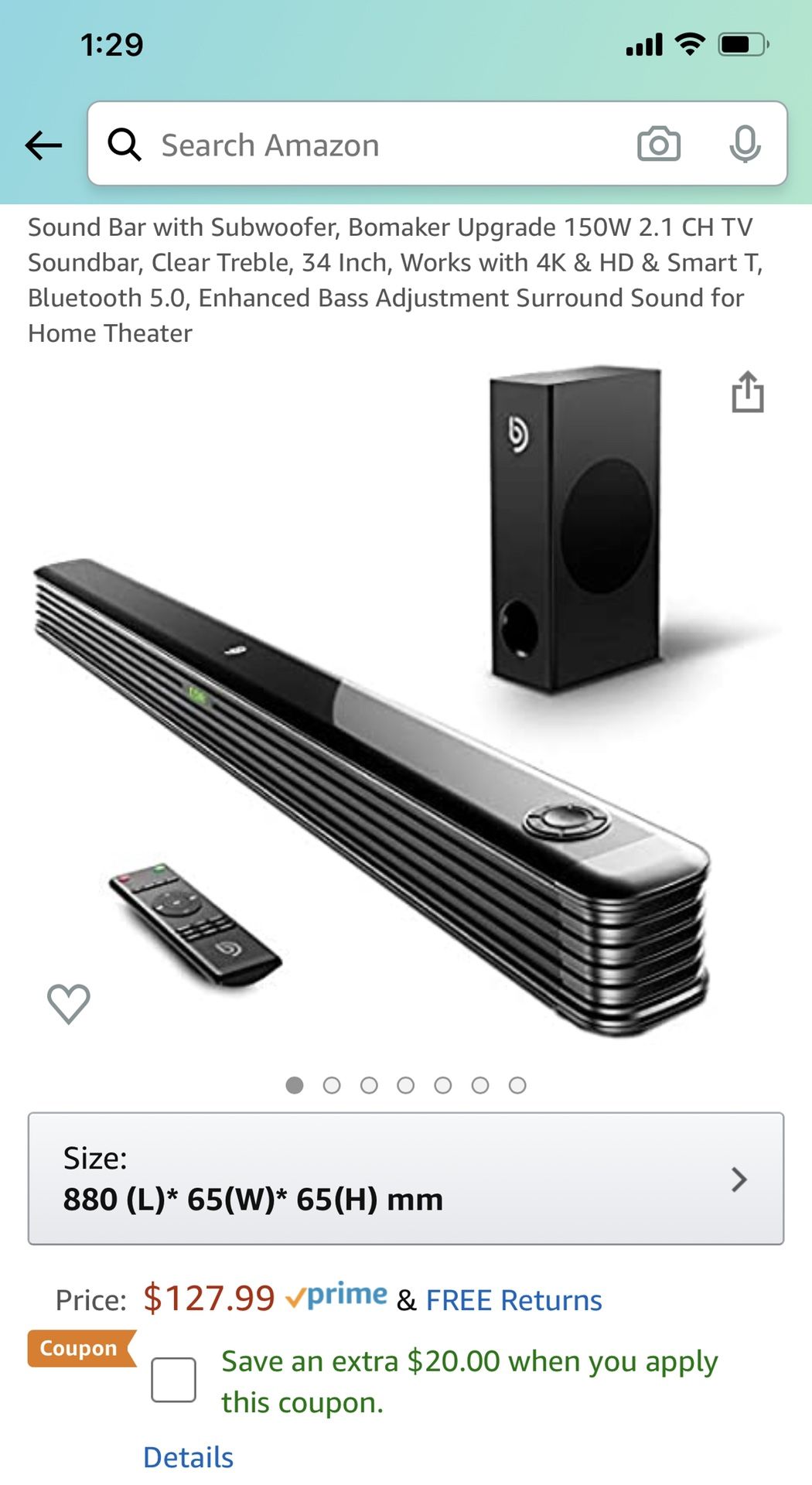 150W 2.1 CH TV Soundbar