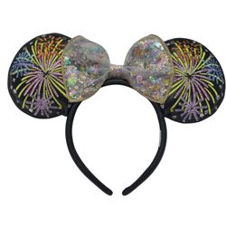 BaubleBar Disney Minnie Mouse Fireworks Ears Headband Gemstone Glow In Dark