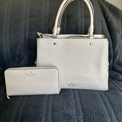 Neutral Two Tone Leather Kate Spade Bad And Wallet