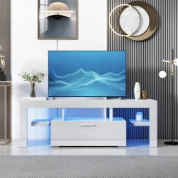 White Media Console Table