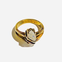 Marquise Cut Australian Crystal Ring Size 5 Gold Plate Silver
