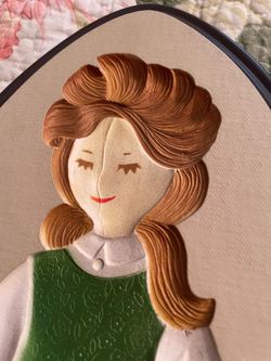 Plaster plaques.  Antique dolls.  Sweet decor for little girls room or guest room.