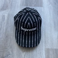 Supreme Text Striped New Era Cap