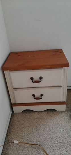 Wooden Nightstand in Brown/Beige at 22 x 15.5 x 21.5 inches