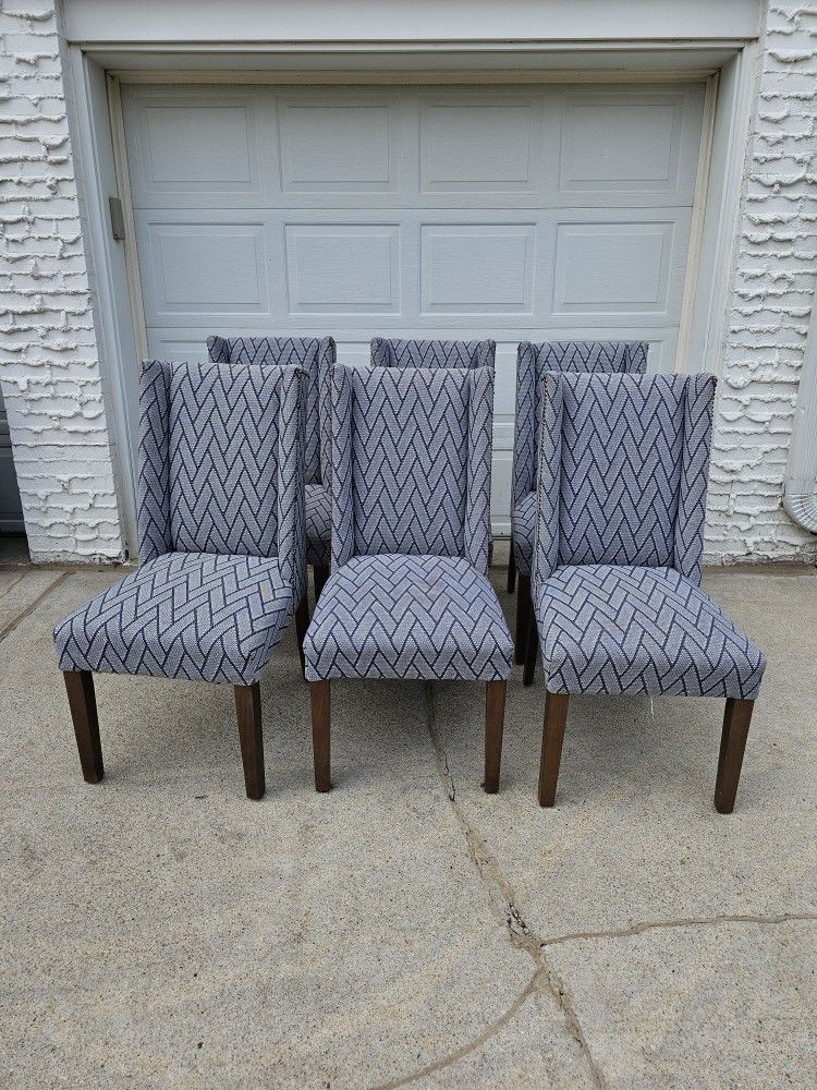 Set Of 6 Upholstered Dining Chairs