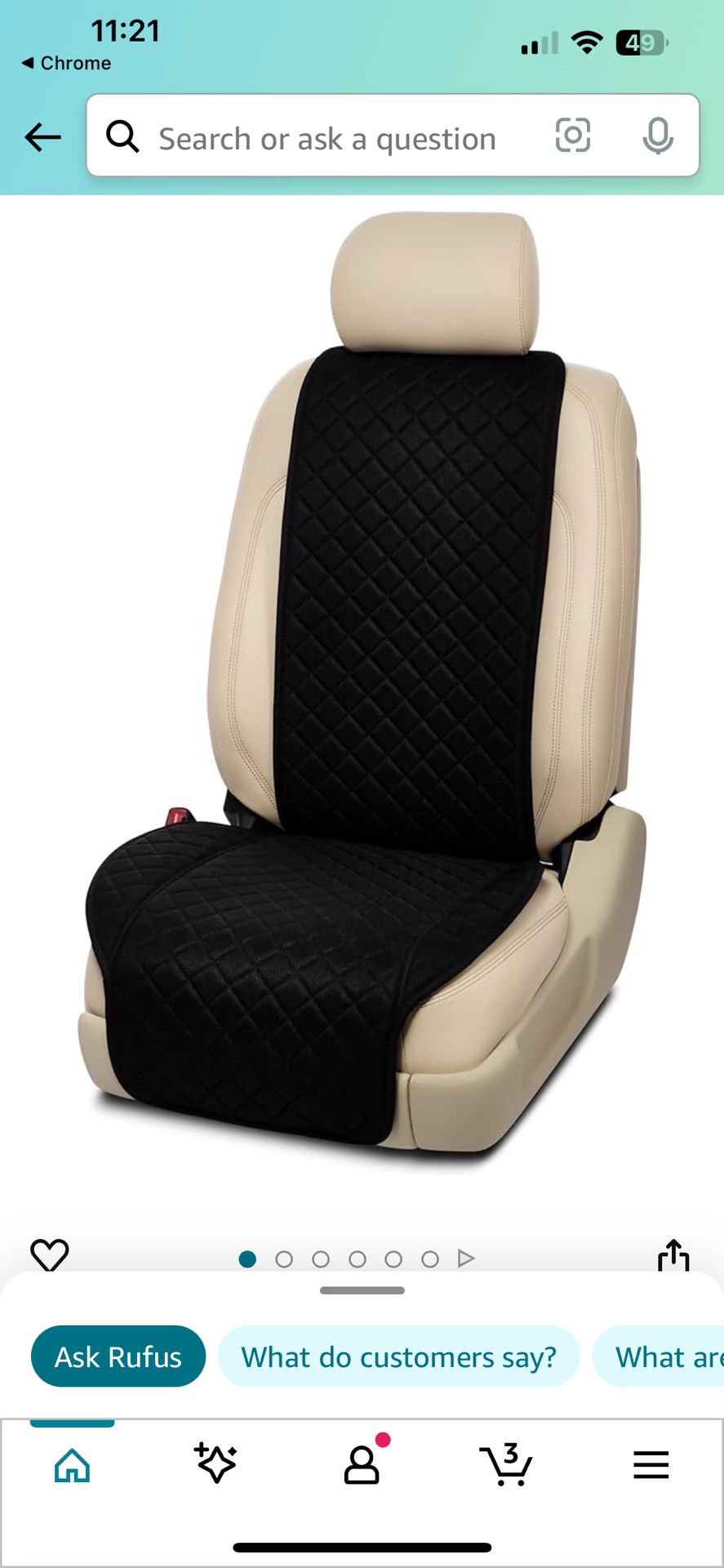 $20-seat Protector For Under Car seat Black