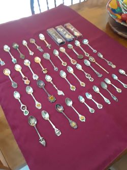 Vintage Souvenir & Commemorative Spoon Collection - 40 Pieces