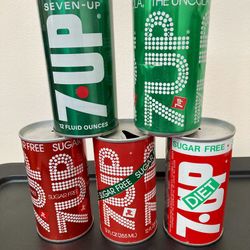 Vintage 1970’s 7 Up Cans. 