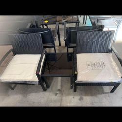 Black 3-Piece Patio Sets 