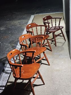 Vintage Wood Captains Arm Chair