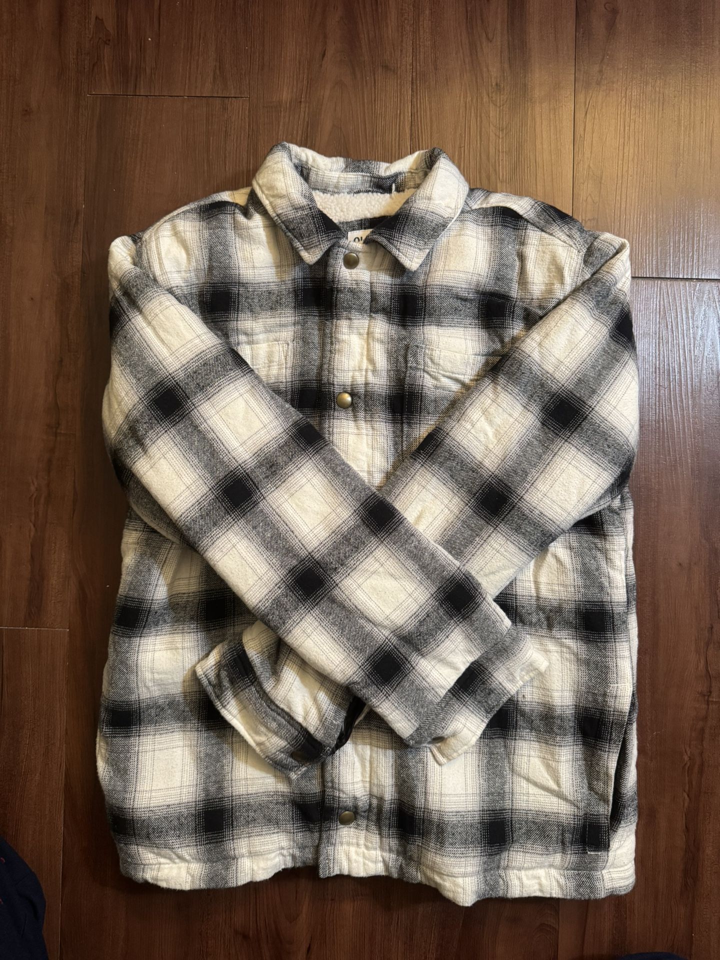 Old Navy Sherpa-Lined Plaid Jacket – Kids XXL (18)