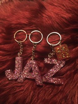 Custom made keychains ash trays and bathroom and makeup set