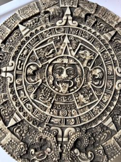 Vintage Aztec Calendar 11” In Diameter