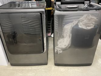 Samsung Top Load Washer & Dryer 5.0 Cubic Feet   - Black/Stainless steel