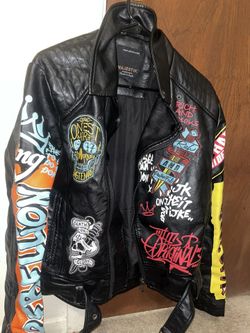 Majestik Leather Jacket w/ Patches MEDIUM